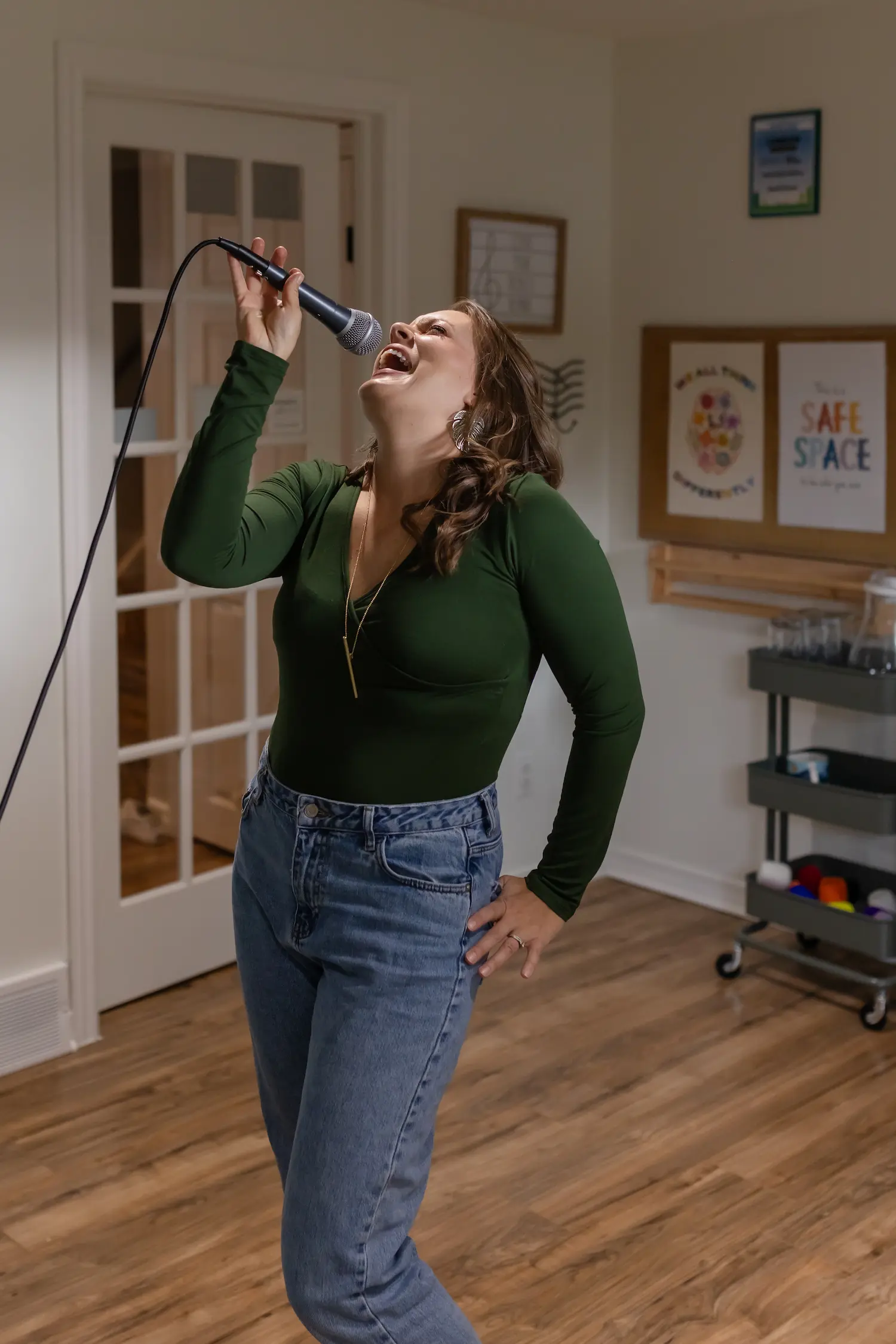 NewSong Academy London Ontario Voice Lessons Teacher Suzanne Schaafsma demonstrating the joy of singing.